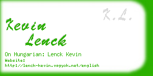 kevin lenck business card